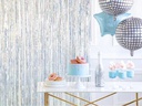 Partydeco Partyaccessoire Vorhang 90 x 250 cm, Rosa/Silber