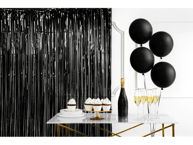Partydeco Partyaccessoire Vorhang 90 x 250 cm, Schwarz