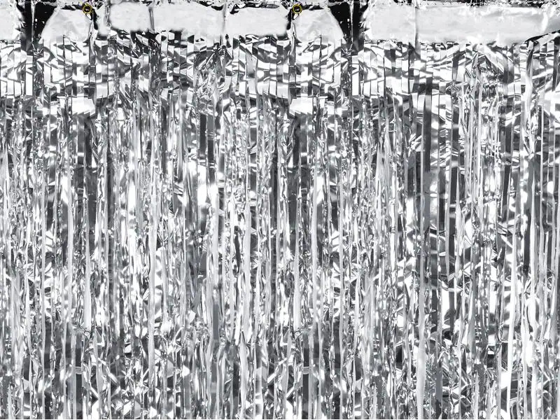 Partydeco Partyaccessoire Vorhang 90 x 250 cm, Silber