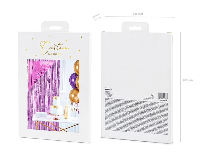 Partydeco Partyaccessoire Vorhang 90 x 250 cm, Violett