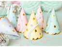 Partydeco Partyhüte Sterne pastellfarbig, 14.5 x 10 cm, 6 Stück