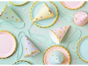 Partydeco Partyhüte Sterne pastellfarbig, 14.5 x 10 cm, 6 Stück