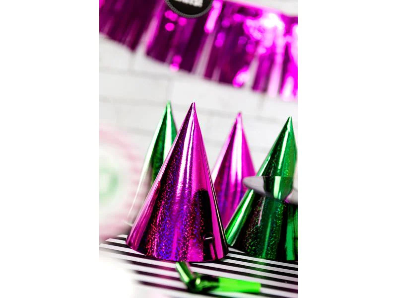 Partydeco Partyhüte holografisch Mehrfarbig, 16 x 10 cm, 20 Stück