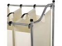 Songmics Wäschesammler mit 4 Fächern 120 l, Beige/Silber
