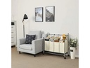 Songmics Wäschesammler mit 4 Fächern 120 l, Beige/Silber