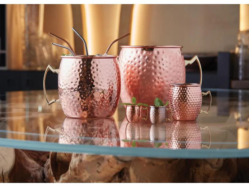 Paderno Cocktailbecher Moscow Mule Mini 60 ml, 4 Stück, Kupfer