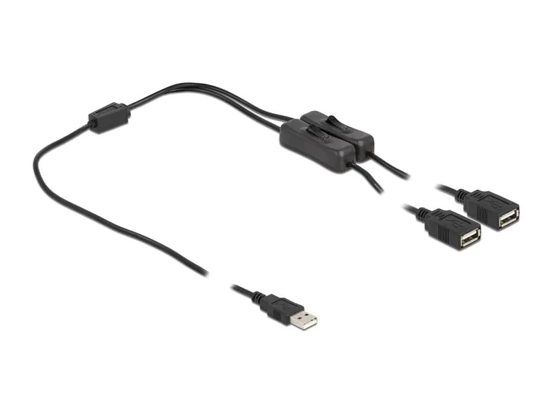 Delock USB-Stromkabel mit Schalter USB A - USB A 1 m