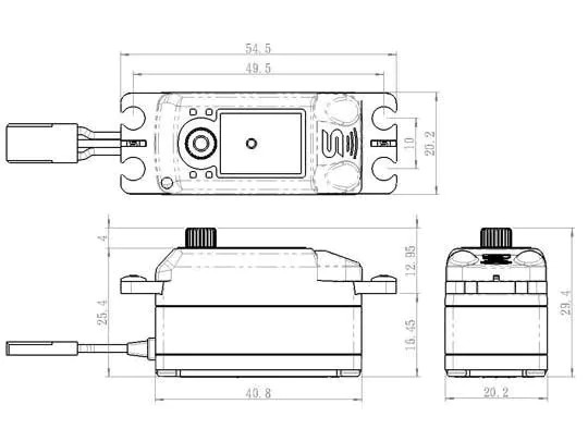 Savöx Low Profile Servo SC-1251MG+ Digital, Metall-Getriebe, 9 kg