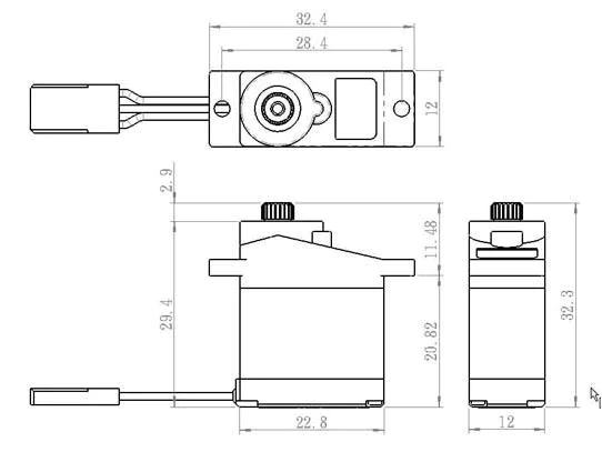 Savöx Micro Servo SH-0255MG+ Digital, Metall-Getriebe, 3.9 kg