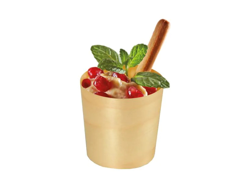 Papstar Fingerfood-Schalen Pure Holz rund 50 Stück