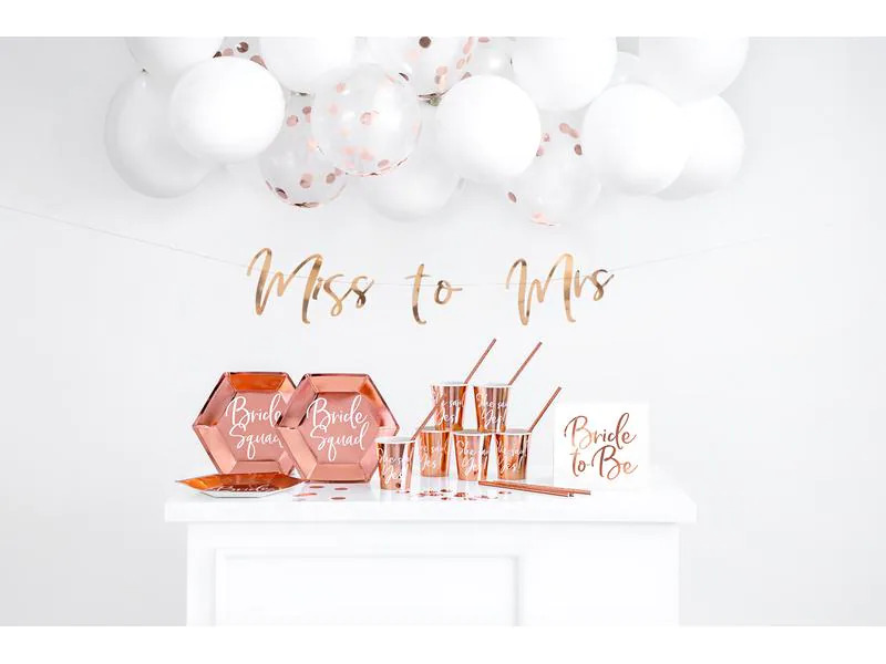 Partydeco Einwegteller Bride Squad 23 cm, 6 Stück, Rosegold