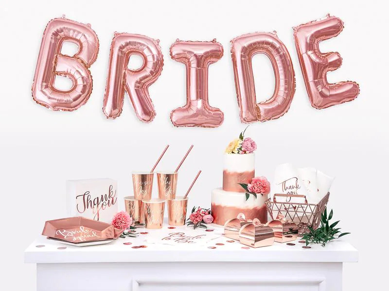 Partydeco Einwegteller Bride Squad 23 cm, 6 Stück, Rosegold