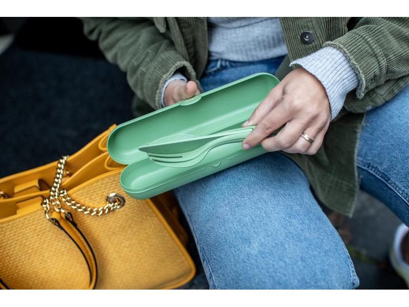 Koziol Besteck-Set Etui Klikk 1-teilig, Grün
