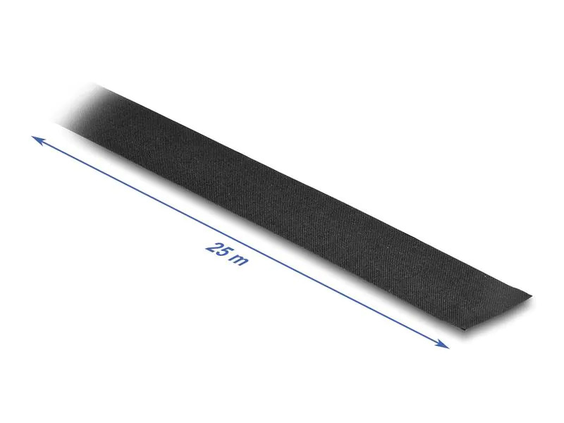 Delock Gewebeband reissbar 25 mm x 25 m, Schwarz