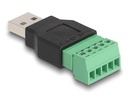 Delock USB 2.0 Adapter USB-A Stecker - Terminalblock