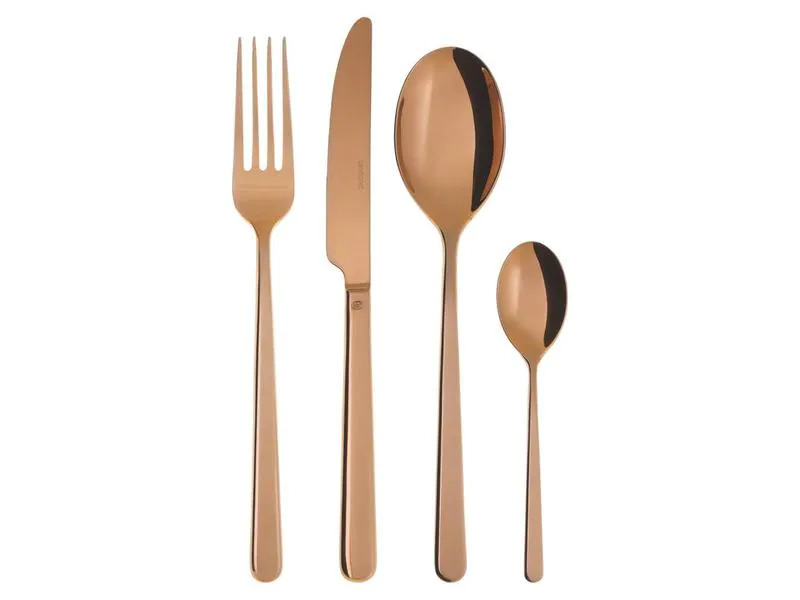 Sambonet Besteck-Set Linear 24-teilig, Kupfer