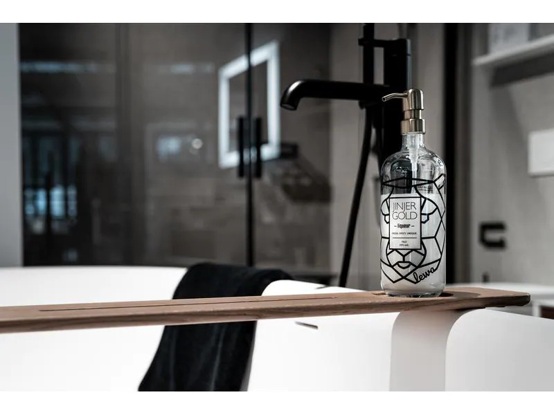 Pumphead Seifenpumpe für Glasgetränkeflaschen Silber