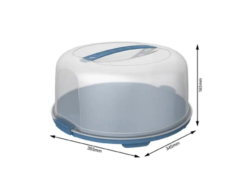 Rotho Tortenbutler Fresh hoch, Blau/Transparent