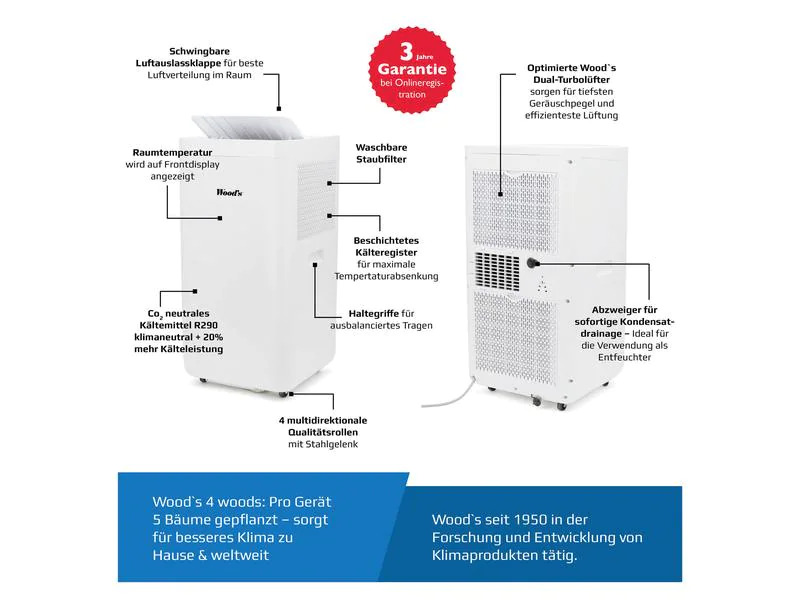 Wood's Klimagerät AC Milan 7K WiFi Smart Home (63 m³)