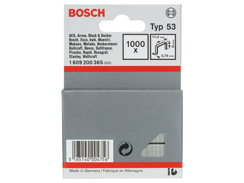 Bosch Professional Feindrahtklammer Typ 53 11.4 x 0.74 x 8 mm