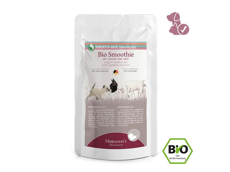 Herrmann's Nassfutter Bio Smoothie mit Gemüse und Obst, 15 x 150g