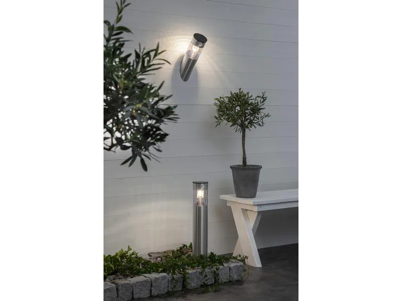Star Trading Sockelleuchte Solar Marbella, Silber