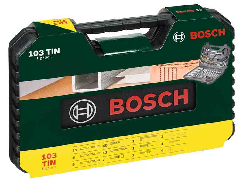 Bosch Bohr- und Bitset V-LINE TiN, 103-teilig