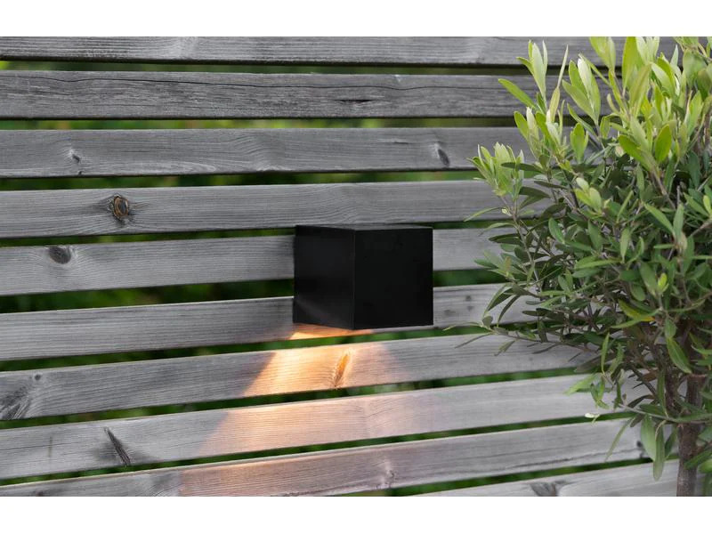 Star Trading Wandleuchte Solar Wally Cube, Schwarz