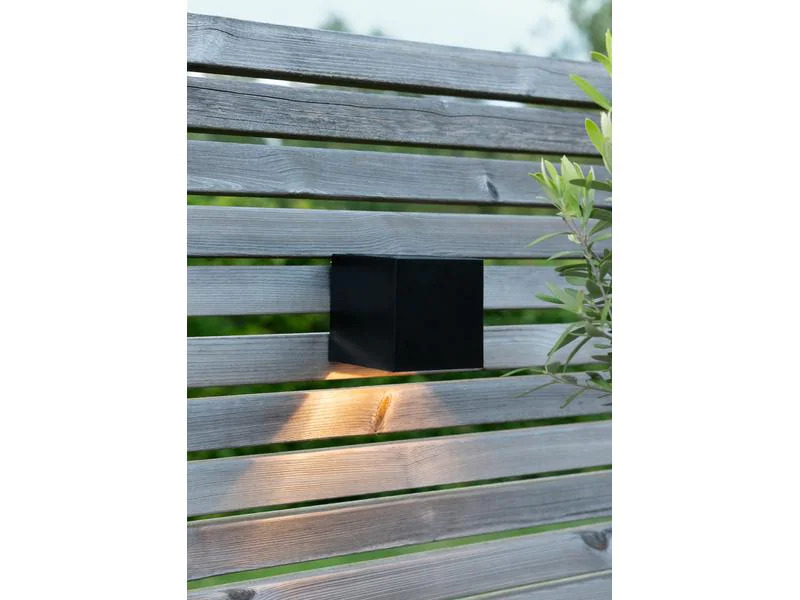 Star Trading Wandleuchte Solar Wally Cube, Schwarz