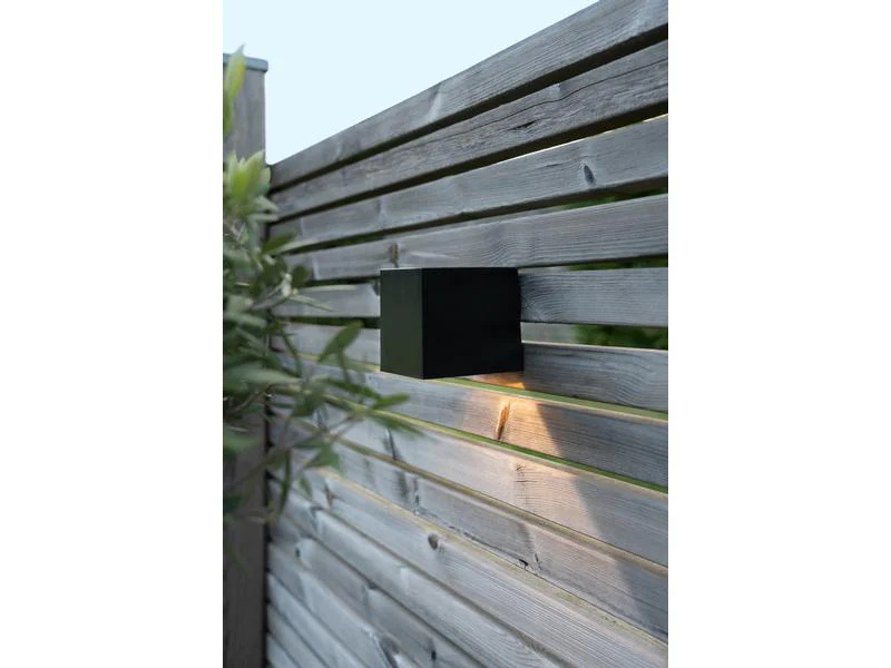 Star Trading Wandleuchte Solar Wally Cube, Schwarz