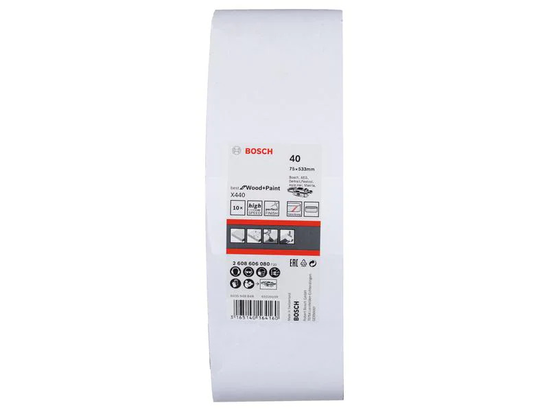 Bosch Professional Schleifband-Set X440 7.5 cm x 53.3 cm, K 40, 10-teilig