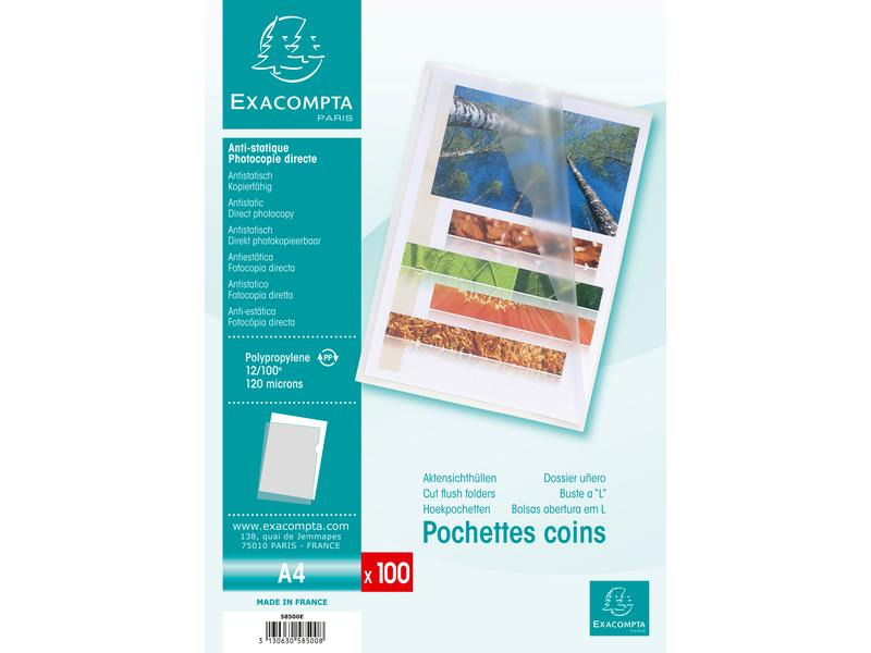Exacompta Sichthülle A4, 100 Stück, Transparent