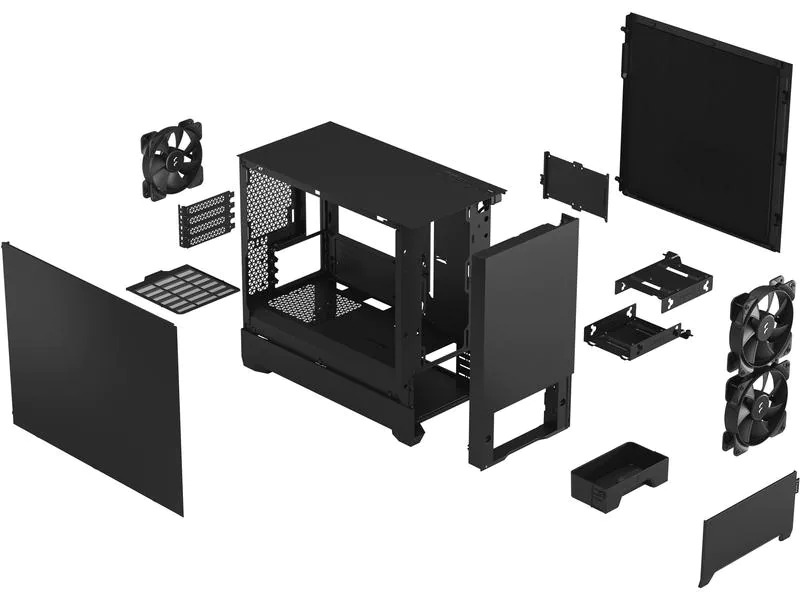 Fractal Design PC-Gehäuse Pop Mini Silent Solid Schwarz