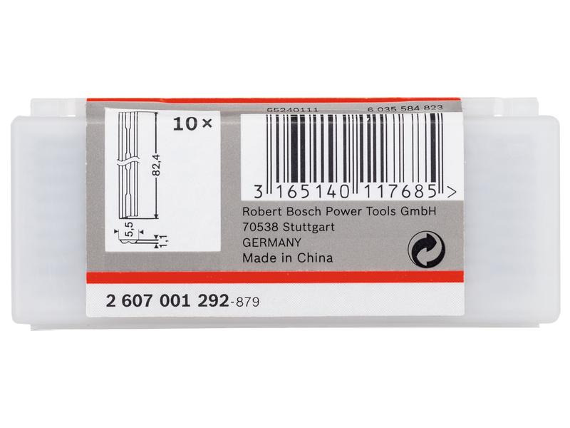 Bosch Professional Hobelmesser gerade Carbide 8.2 cm, 10 Stück