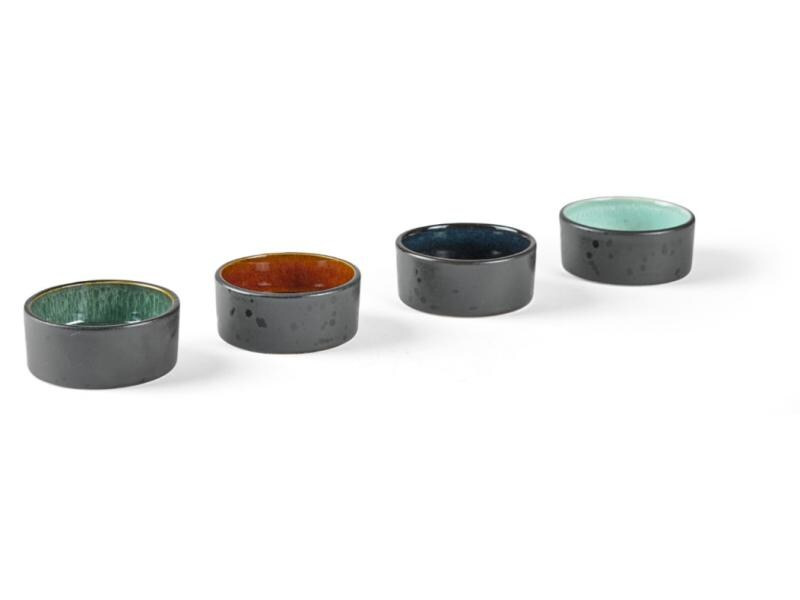 Bitz Schale Ø 7.5 cm 4 Stück, Schwarz/Mehrfarbig