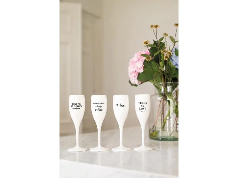 Koziol Sektglas Superglas Love 100 ml, 1 Stück, Weiss