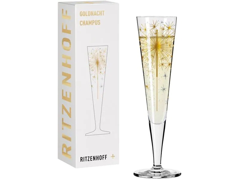 Ritzenhoff Champagnerglas Goldnacht No. 5 - Petra Mohr 205 ml