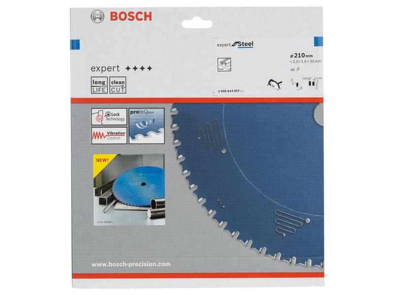 Bosch Professional Kreissägeblatt Expert for Steel, 21 cm x 3 cm x 0.2 cm, 48