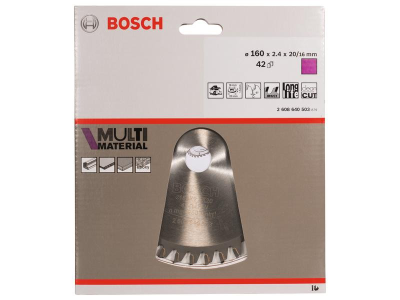 Bosch Professional Kreissägeblatt Multi Material, 16 cm x 2 cm x 0.24 cm, 42