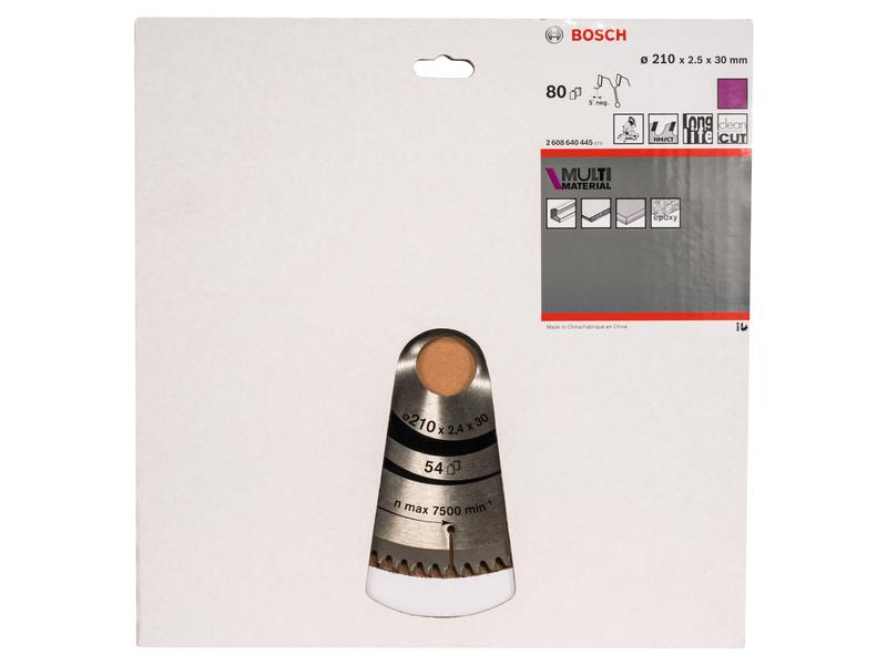 Bosch Professional Kreissägeblatt Multi Material, 21 cm x 3 cm x 0.25 cm, 80