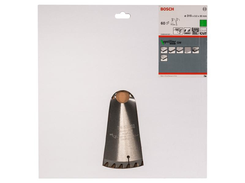 Bosch Professional Kreissägeblatt Optiline Wood, 31.5 cm x 3 cm x 0.32 cm, 60