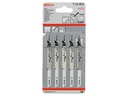 Bosch Professional Stichsägeblätter-Set T 101 BR Clean for Wood, 5-teilig