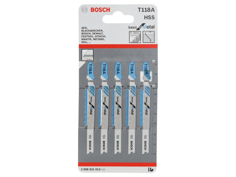 Bosch Professional Stichsägeblätter-Set T 118 A Basic for Metal, 5-teilig