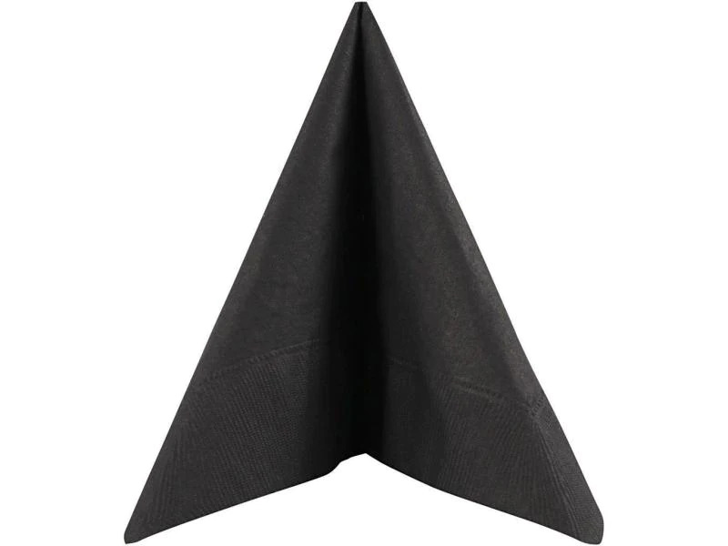 Creativ Company Papierservietten Schwarz 33 cm x 33 cm, 20 Stück, Schwarz