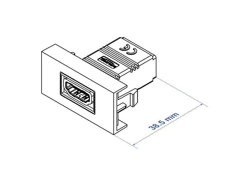 Delock Easy 45 HDMI Modul gerade 22.5 x 45 mm HDMI - HDMI