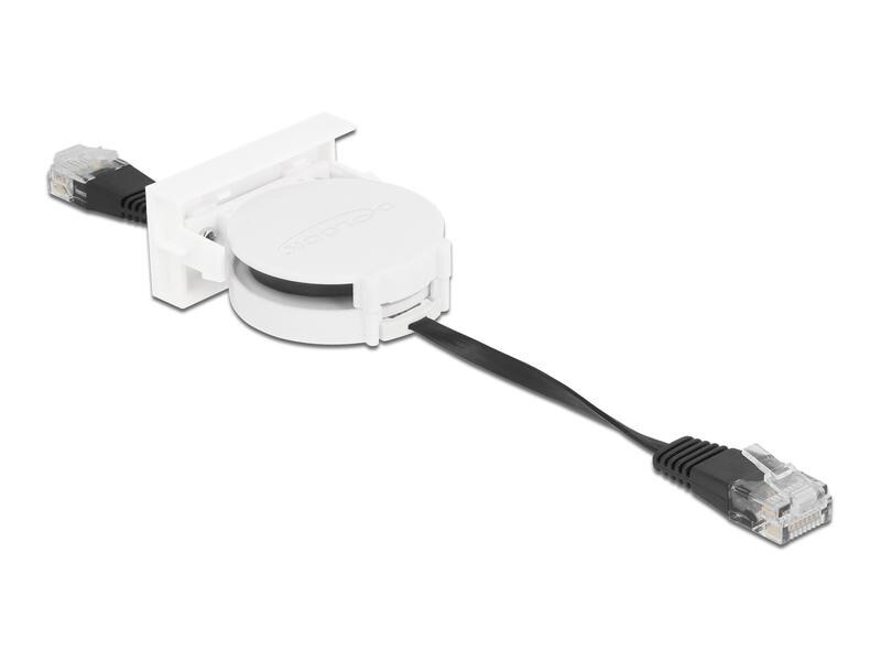 Delock Easy 45 Modul Aufrollkabel Cat 5e, SF/UTP, 0.5 m, Schwarz