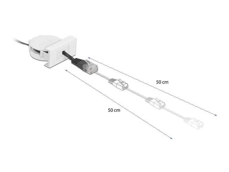 Delock Easy 45 Modul Aufrollkabel Cat 5e, SF/UTP, 0.5 m, Schwarz