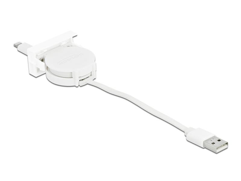 Delock Easy 45 Modul USB 2.0 Ausrollkabel USB A - Lightning 0.5 m