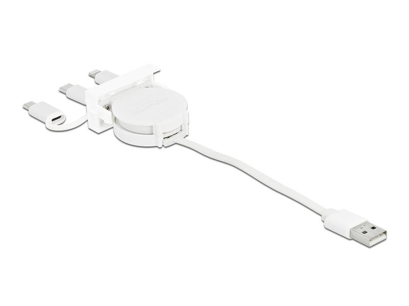 Delock Easy 45 Modul USB A - Lightning/Micro-USB B/USB C 0.5 m