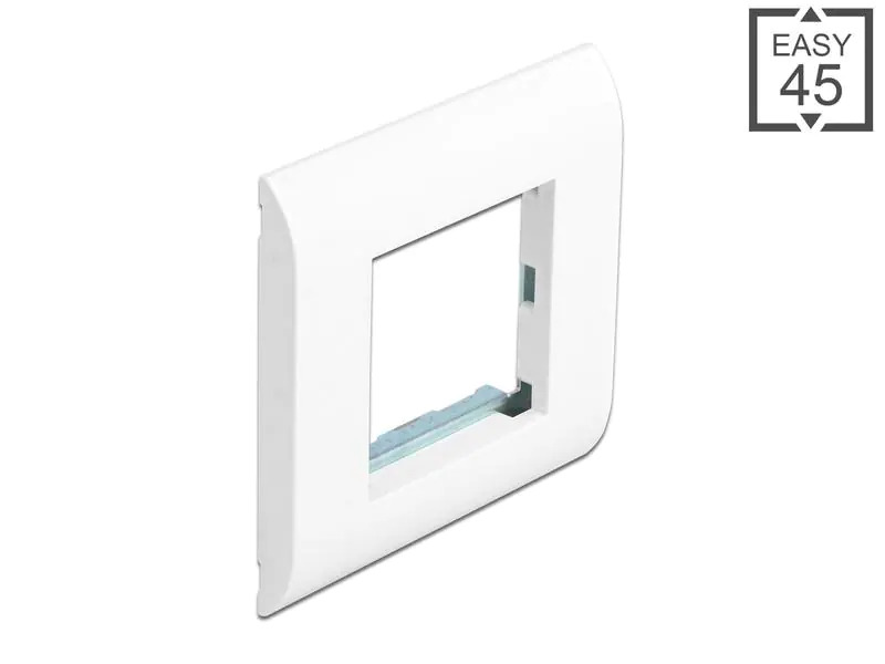 Delock Easy 45 Modulträger mit Abdeckrahmen 80 x 80 mm, Weiss